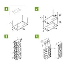 Shoe Racks - สีไวท์แดงหม่น/สีเบอร์กันดี - ดู 4