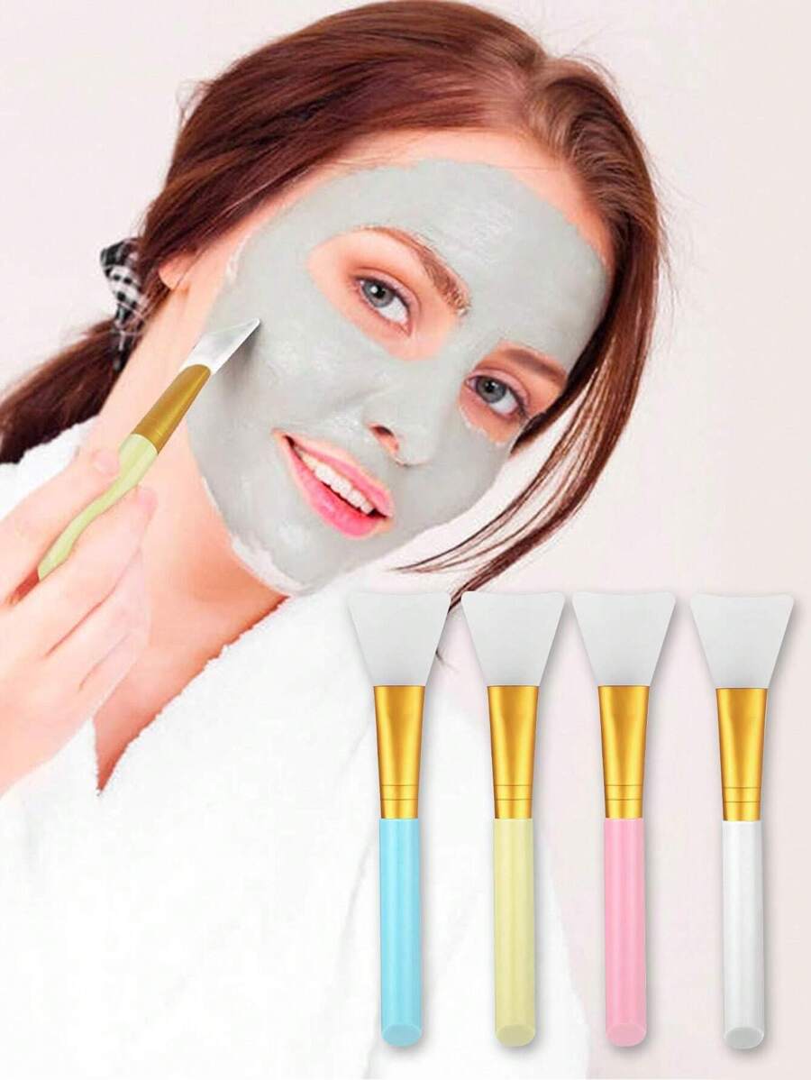 3入組柔軟矽膠面部泥膜刷，適用於睡眠面膜、泥膜、去毛身體乳和身體牛油等美容工具 - 彩色 - 查看 1