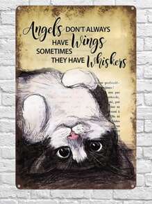 1pc 12x8 Inches Tin Sign Funny Cat, In This Kitchen We Dance   Vintage Poster, Love Cooking Vintage Poster, Love Cat Vintage Poster, Cat Cooking Lovers Gift, Funny Retro Kitchen Metal Sign