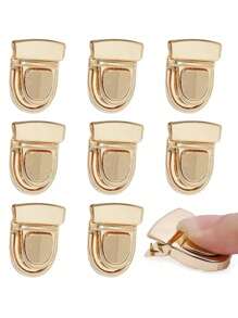 5pcs Lock Clasp Catch Purse Thumb Lock Purse Buckle Fasteners Wallet Buckle Purse Metal Clasp Locks For DIY Making Craft Bag Purse Buckle Accessories Replacement - Gold - View 4