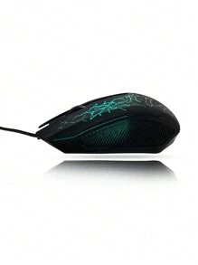 Wired Gaming Mouse With Light Up Cracks, Compatible With Desktop For Business & Office, Also Suitable For Laptops & Tablets
