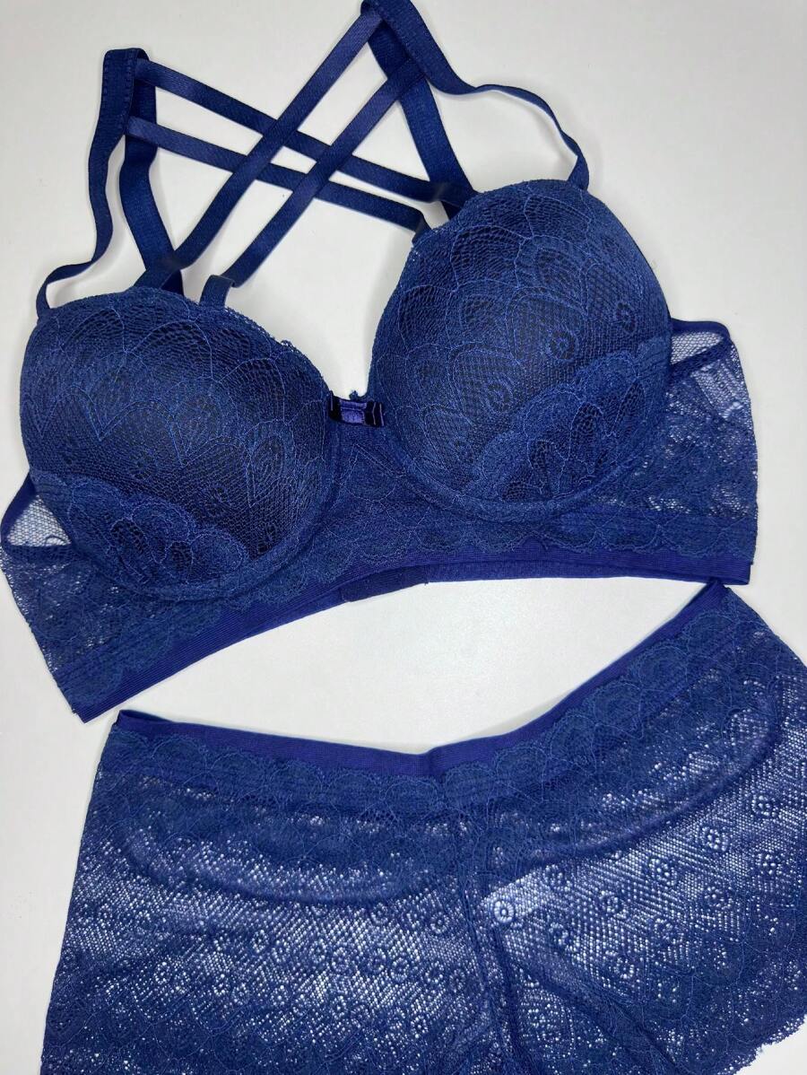 Plus Size Sexy Lingerie - Màu xanh hải quân - Xem 1