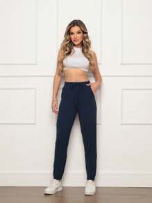 Women Pants - 藏蓝色 - 查看 1