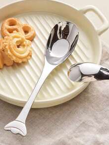 1支高級不銹鋼錠塊造型匙羹，加厚汤匙適合兒童，加深湯匙和勺子 - 銀色 - 查看 7