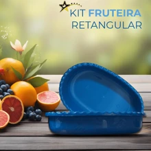 KIT 4 SALADEIRAS RETANGULAR FRUTEIRA CORES SORTIDAS - Multicolorido - Visão 1