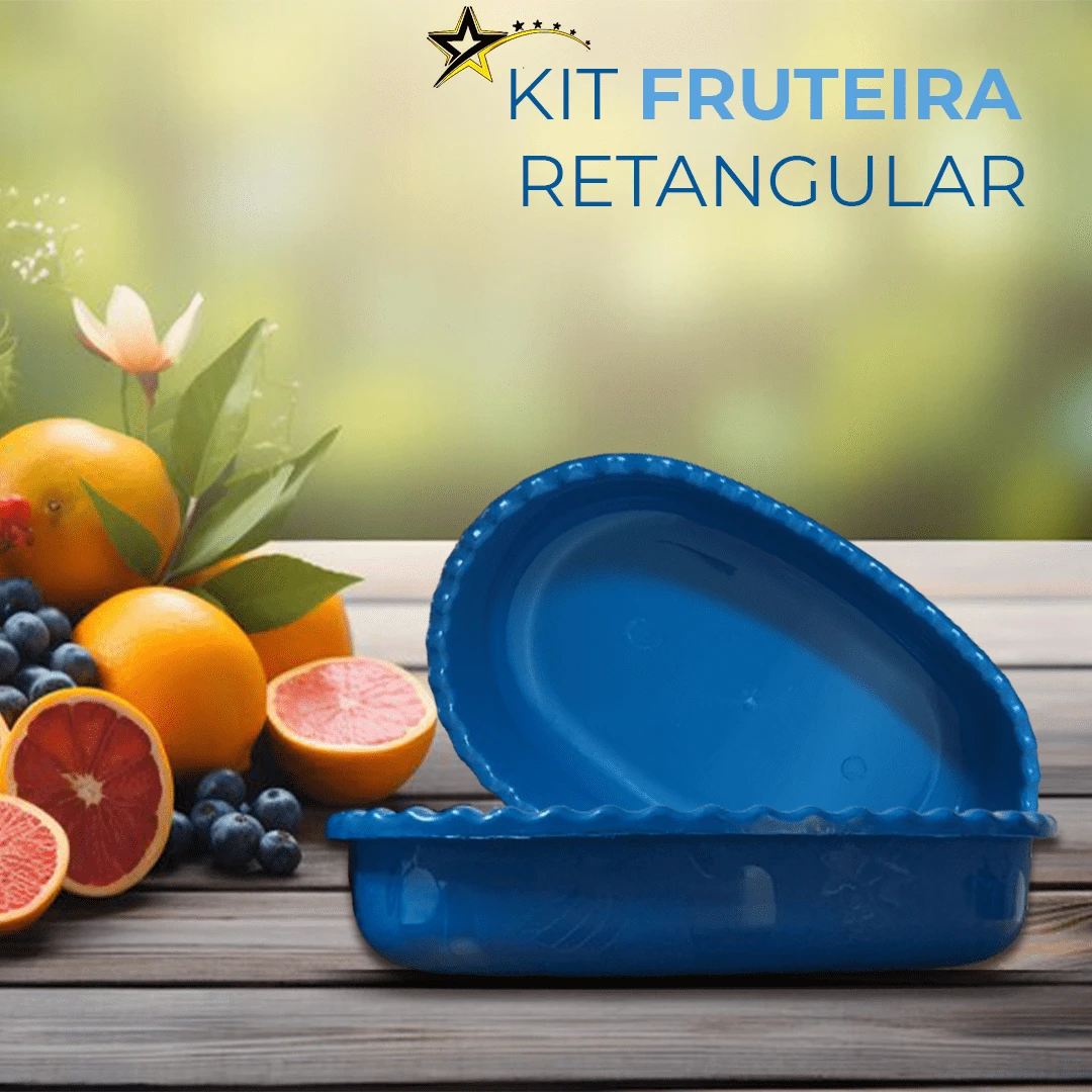 KIT 4 SALADEIRAS RETANGULAR FRUTEIRA CORES SORTIDAS - Multicolorido - Visão 1