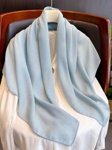 A Lady Plain Linen Scarf Large Size Sunscreen Shawl Wrap Scarf For Daily Use Bandana, Hair Band, Head Band Ideal For Dressing Up Your Look
