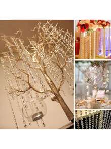 1/5/10pcs 39inch Crystal Bead Chain, Acrylic Gemstone Bead Strand, Used For Hanging Decor On Door, Window, Curtain, Lighting, Centerpiece, Wedding Props,Christmas