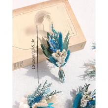 Set de 6 mini ramos de flores secas, ideal para bodas bohemias, decoración de centros de mesa, pequeñas flores y espigas secas para manualidades, caja de regalo para damas de honor, decoración de jarrones, decoración de otoño