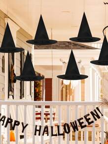 6 sombreros de bruja para disfraz de Halloween con cordón ajustable de talla 100 para decoración de patio