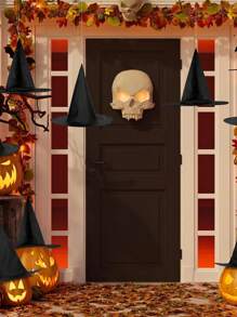6 sombreros de bruja para disfraz de Halloween con cordón ajustable de talla 100 para decoración de patio