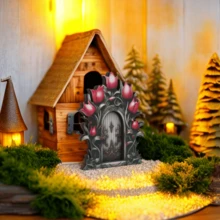 Fairy Tale Door Home Decor Small Door Ornament With Wooden Craft, Creative Table Decoration, 1pc - Multicolor - View 6