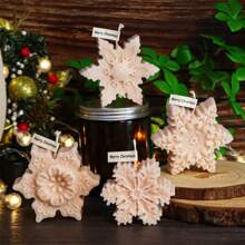 Small Snowflake Shaped Silicone Mold For Candle Making, Soap Making, Plaster Resin And Glue Making - White - View 3