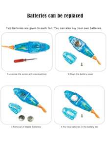 3 件/1 件互动猫玩具，机器人 LED 鱼水上激活游泳模拟器，电池供电可爱宠物鱼，颜色随机 - 彩色 - 查看 9