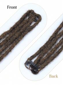 3PCS Clip In Dreadlock Extensions, 12 Strands Soft 24 Inch Synthetic Clip-In Dreads, Handmade Crochet Hair 0.6cm Dread Extensions