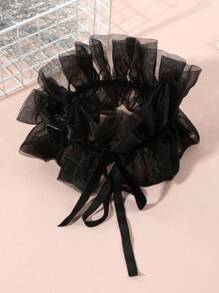 1 chiếc Áo choàng cổ lưới bồng bềnh thời trang dành cho nữ có thể tháo rời, đa năng, có thể điều chỉnh, thích hợp để mặc dự tiệc - A - Xem 15