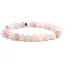 1pc Men's Beaded Bracelet 8mm Rhodonite Agate Healing Crystal Gem Bracelet Mala Yoga Meditation Jewelry Gifts For Women Men-Calm,Confidence,Protection,Success