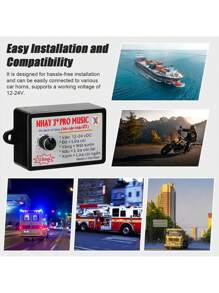 12v 24v Universal Nhay 3+Pro Car Music Horn Controller Horn Speaker Sound Control Unit With With 12 Sound Effects Switching For Car Truck Marine Boat - Black - View 4