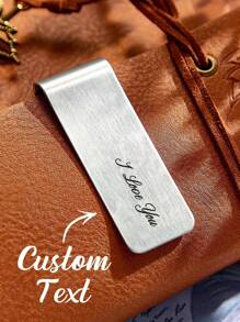 1pc Custom Money Clip, Custom Engraved Money Clip, Personalized Money Clip Stainless Steel Money Clips Groomsmen Gift, Anniversary Gift For Dad, For Husband, Father's Day Gift, Anniversary Gift, Groomsmen Gift, Valentine's Day Father's Day Gift, Husband Gift, Gift For Father, Gift For Boyfriend, Gift For Him