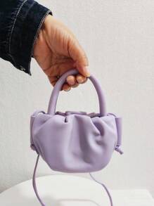 Girls' Pleated Cloud Mini Messenger Bag, Fashion Small Princess Handbag, Gift For Girls, Kids Coin Purse