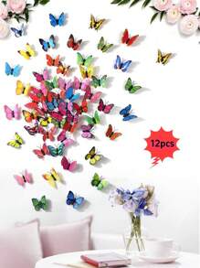 12 miếng dán tường hình bướm 3D kích thước 6cm, trang trí bánh, đồ thủ công hình bướm, trang trí tủ lạnh, phong cách ngẫu nhiên, miếng dán, đề can dán tường, đề can vinyl trang trí nhà cửa, vật dụng trang trí mùa xuân làm mới ngôi nhà của bạn, nhãn dán trang trí Rama - Nhiều màu - Xem 1