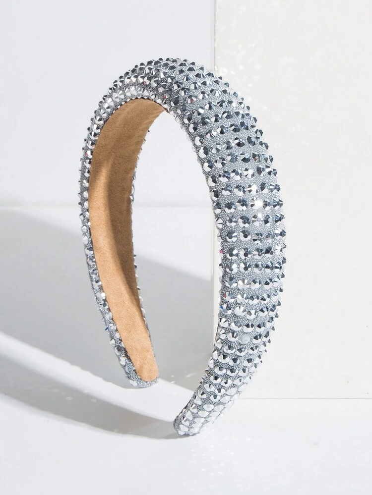 Simple Korean-Style Multicolor Rhinestone Decorated Headband, Sponge Padded Versatile Hair Hoop - For Women And Girls' Everyday Use, Face Washing, Outdoor Activities; Stylish Anti-Hair Tie Headpiece Tiaras - Multicolor - View 16