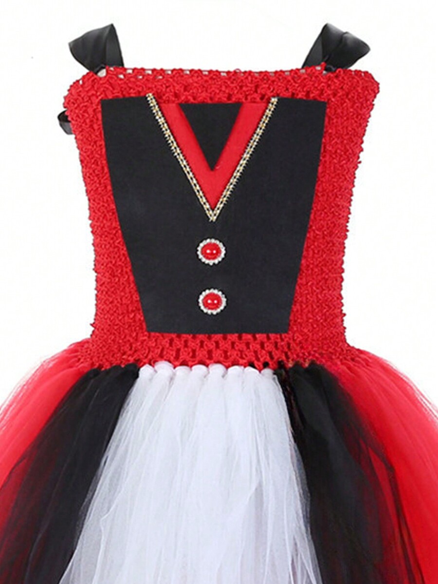 1pc Girls' Nutcracker Soldier Halloween Costume Dress, Ideal For