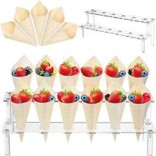 Soporte de cono de helado de acrílico transparente de 12 orificios, soporte para exhibir palomitas de maíz, soporte para pastel, decoraciones para pastel, soporte para magdalenas, decoración para pastel, soporte para pastel, decoración de boda, suministros para fiesta de boda, decoraciones de boda, accesorios de boda, soporte para pastel de boda