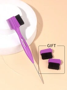3pcs Hair Styling Comb And Brush, Includes 1 Eyebrow And Hair Brush And 2 Replacement Brush Heads, Hair Styling Comb Set Tease Mouse Tail Brush, Double Sided Control Hair Brush, Edge Control Brush, Burr Brush For Edge And Back Brush, Comb, Women Smooth Hair