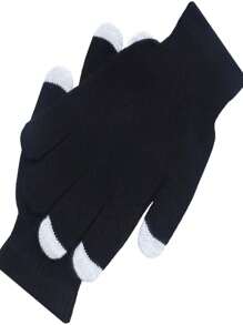 Men Full Finger Gloves - 黑色 - 查看 1