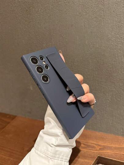 غطاء خلفي مقاوم للصدمات ومقاوم للماء ومقاوم للخدش متوافق مع هواتف سامسونج جالكسي S25 و S24 و S23 الترا بلس، مع حزام معصم مرن وصديق للبشرة