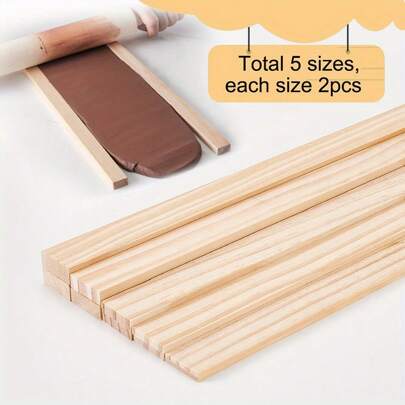 Set di 10 pezzi di aghi per rotolo in legno e ceramica, prodotti utili per la modellazione della creta, adatti alla lavorazione manuale in vari formati e alla dispense di ceramica