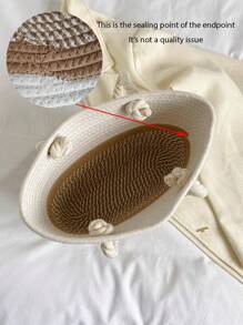 双色草编包中号双手柄度假书包大容量便携适合少女女大学生白领人士工作返校初中高中大学度假夏季度假包沙滩钱包夏季度假和日常使用的完美之选