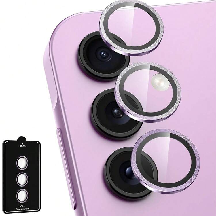 Galaxy A15 5G A14/34 A24 A54 A25 A13A05 A05S A35 A55 Camera Lens Protective Film, Single Metal Ring Tempered Glass Lens Cover, [Strong Adsorption] Scratch-Resistant Ultra-Thin HD Transparent Lens Cover, S22u Ltras23ultra S24 S24plus S24 Ultra 1 Set - Purple Waterproof Shockproof Anti-Fall Anti-Fall Anti-Fingerprint Full Cover