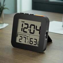 1 pieza Reloj despertador portátil LED multifuncional con temporizador, pantalla única de temperatura y humedad, configuración de alarma dual, tres niveles de timbre y función de repetición de alarma - Multicolor - Ver 13