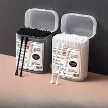 100/200/300/600支螺旋耳勺棉签二合一挖耳勺双头棉签一次性清洁黑色棉签配件 - 彩色 - 查看 3