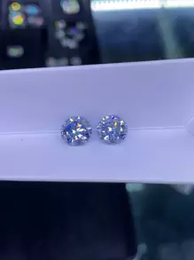 1pc High-End Round Brilliant Cut Mozambique Blue Gemstone Loose Diamond Suitable For Jewelry Making (Ring, Earrings) - New Blue No.1 - View 4