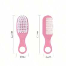 1 pieza de Juego de peine para bebé, cepillo suave para el cabello de recién nacidos, bebés y niños pequeños para prevenir la costra láctea y masajear el cabelludo durante el baño - Set de peine y cepillo para bebé - Ver 7