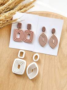 4入組壓花聚合物黏土切割器，夏日Boho壓花黏土耳環切割器，聚合物黏土珠寶製作，聚合物黏土耳釘製作工具，黏土珠寶製作套件，由PLA製成 - 白色 - 查看 8