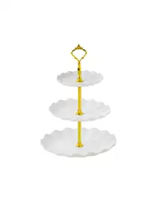 1/5pcs Plastic Cake Stand Dessert Holder Set, Two/Three Tiers Round Multi-Layer Display Tray, Suitable For Birthday Wedding Party Gathering,Kitchen,Christmas Gift - White - View 13