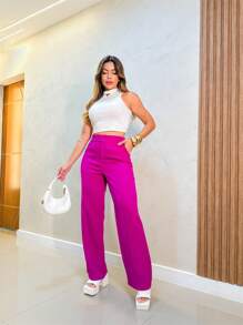 Women Pants - 紫色 - 查看 3