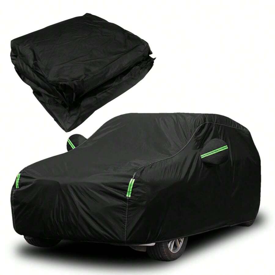 5.1*2.00*1.85m Full Car Cover Waterproof Dust Rain All Weather Protection - màu đen - Xem 1