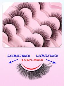 5 Pairs Natural Looking Soft & Silky False Eyelashes, Suitable For Daily Makeup, Faux Mink Eyelashes, Strip Eyelashes - Cat Eye Lashes - View 2