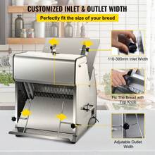 Commercial Toast Bread Slicer, 12mm Thickness Electric Bread Cutting Machine, 31PCS Commercial Bakery Bread Slicer, 110V Toast Cutter Cutting Machine, Bread Cutter For Bread Sheet Cutter Cutting - Silver - View 5