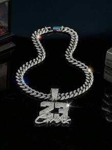 1個幸運數字23男士項鍊，嘻哈風情侶項鍊，節日送禮給家人和朋友的禮物 - 數字23 - 查看 5