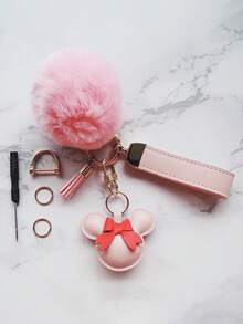 1 pieza Llavero de bola de pelo con colgante para bolso o coche - bola de pelo - Ver 17