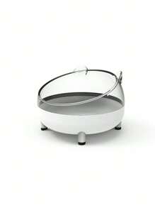 1 pieza de baño y aseo para hámsters con base clara y ventana visible que incluye alfombrilla antideslizante, diseño antivuelco y antifugas; adecuado para bañeras y áreas de inodoro fijas para varios hámsters como Pudding, Tri-Lines, Milk Tea, Silver Fox y Golden Sable; también puede servir como un tazón de alimentación para animales pequeños de hasta 15 libras, como conejos y gatitos.