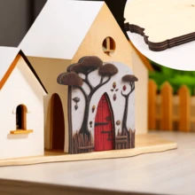 Fairy Tale Door Home Decor Small Door Ornament With Wooden Craft, Creative Table Decoration, 1pc - Multicolor - View 4
