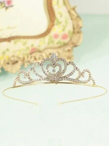 1pc Silver Crown Mini Headband Hair Accessory For Girls, Suitable For Daily Wear And Festival Dress Up, Kids' Stage Performance Catwalk Decoration