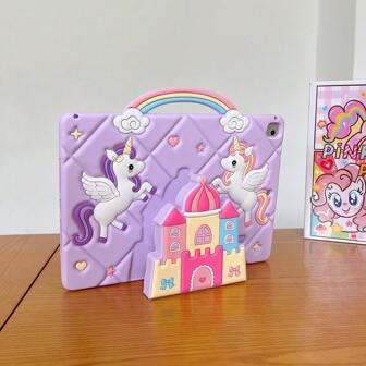 1st Castle & Unicorn Design IPad skyddsfodral, kompatibel med IPad 7/8/9, IPad Air 5/4/3 9:e Gen 10.2", IPad Pro 11", IPad Mini 5, A7/A8/A9 Plus